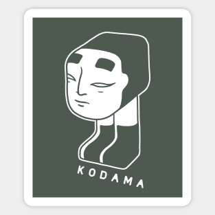 Not a traditional Kodama spirit, a ghost with onna men mask in white ink Magnet